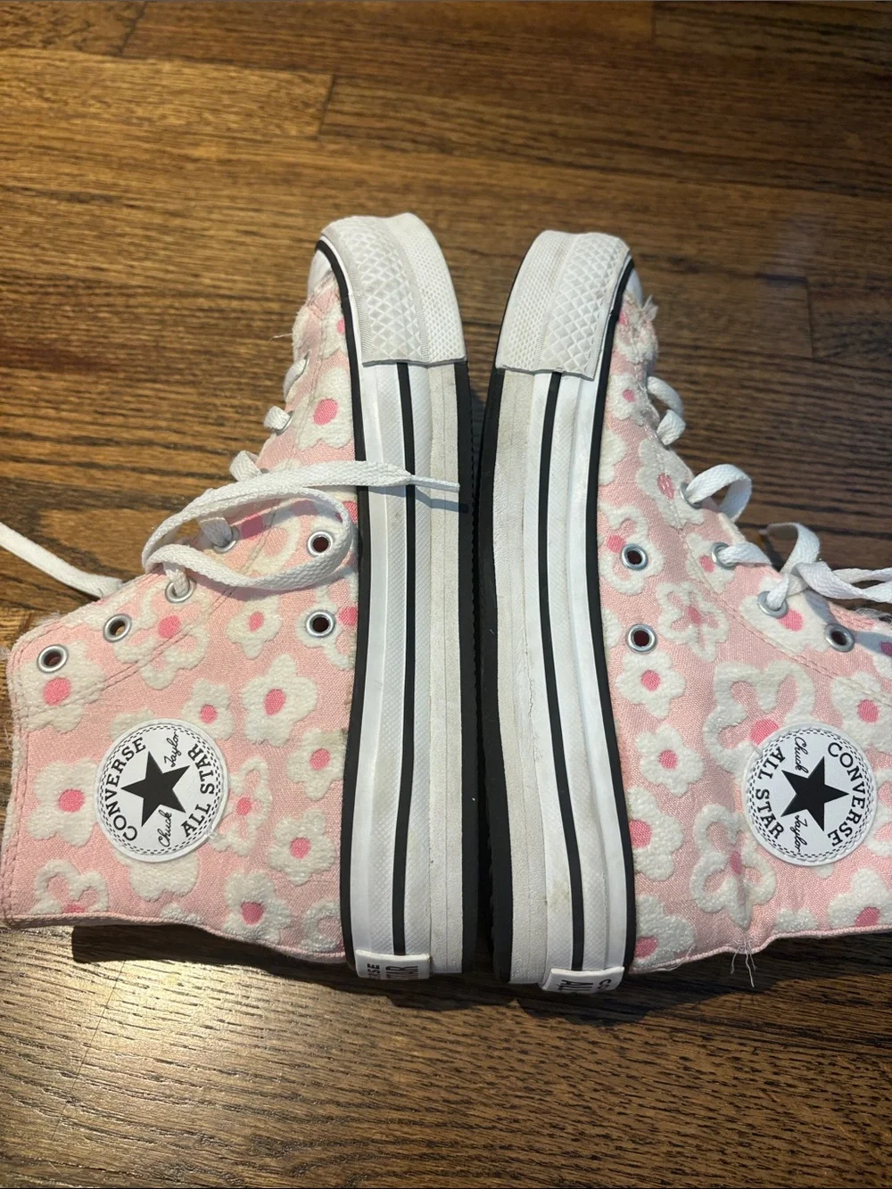 Converse pink floral platform chuck Taylor donut glaze